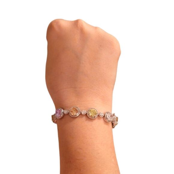 Sparkling Colorful Gemstone Bracelet - Picture 1 of 11